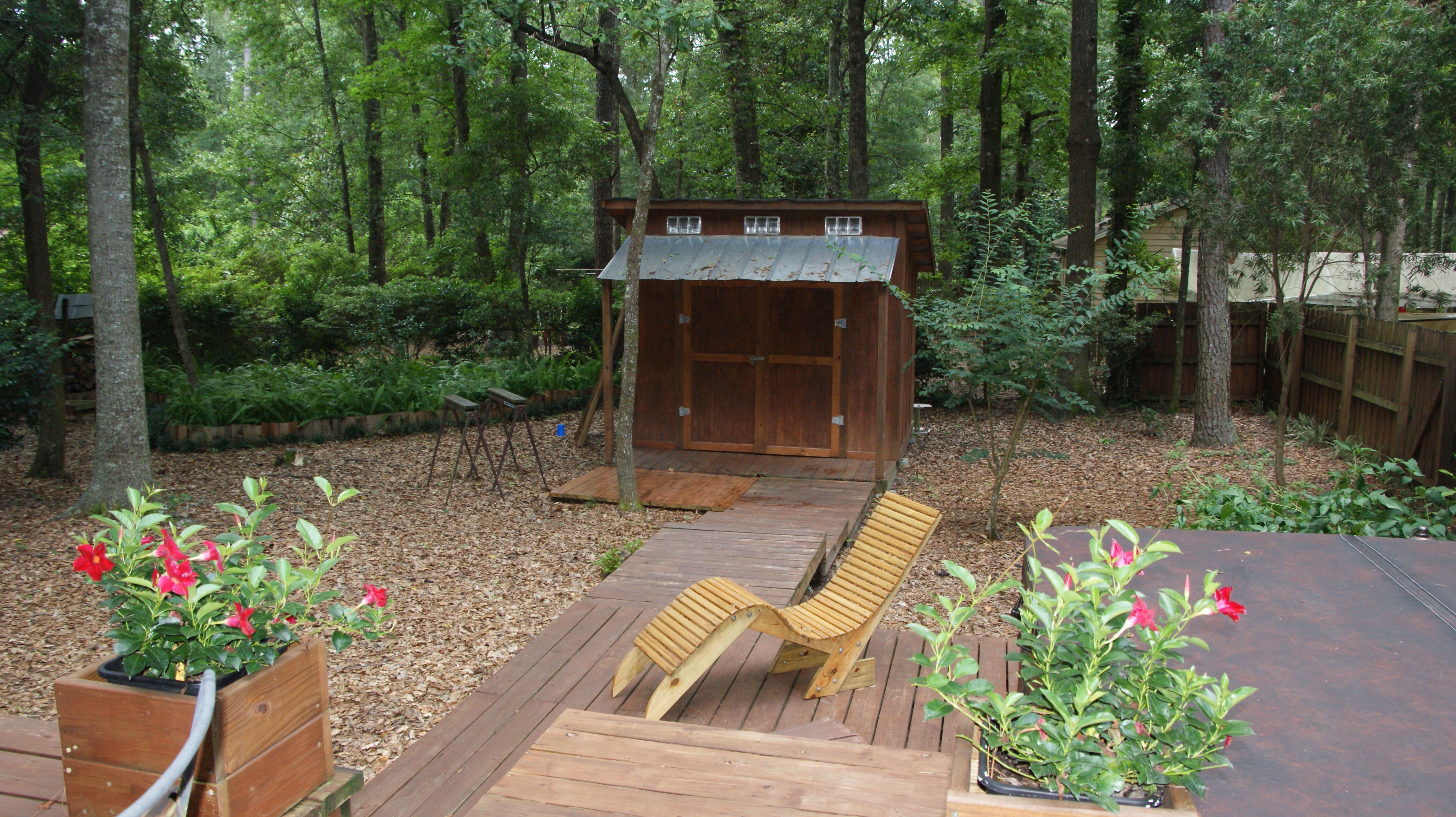 Shed, Chaise and Walkway